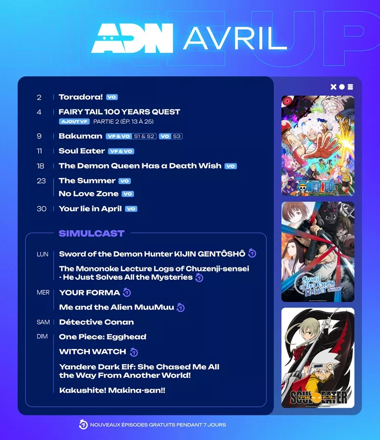 Le programme de la plateforme ADN en avril